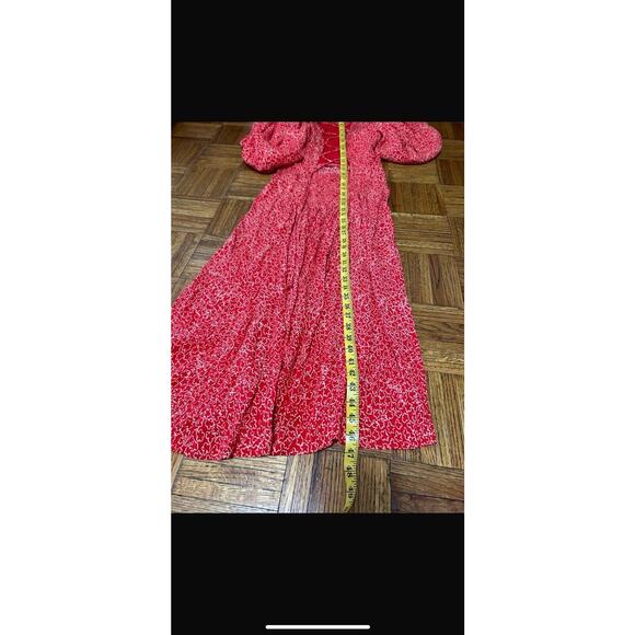 Rotate Birger Christensen Jacquard Open Back Dress Red Floral Size US 6 UK 8 - Picture 7 of 8